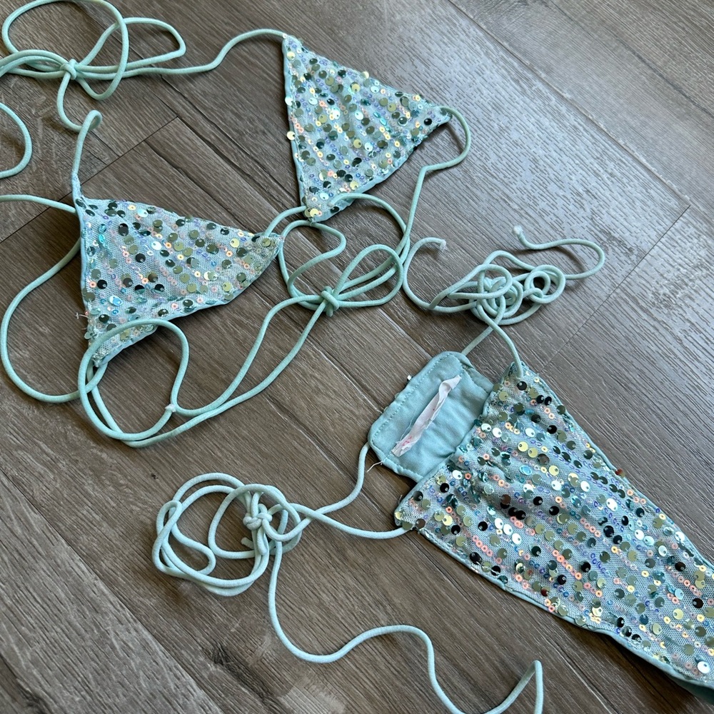 iHeartRaves sequin two piece set